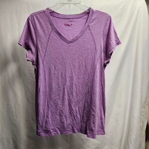 3for$25 Tekgear purple v-neck workout causal t-shirt blouse XL summer spring